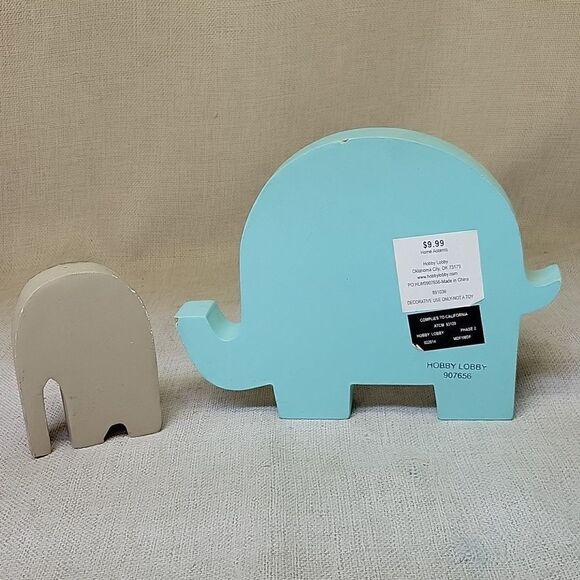 Elephant Themed Home Accent Set 2 Trinket Boxes Decor, Frame, Wood Elephants - Picture 13 of 15